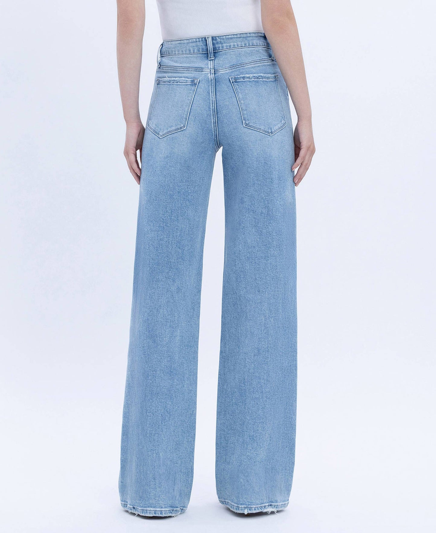 High Rise Full Length Light Wash Jeans