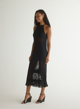 Halter Midi Crochet Dress