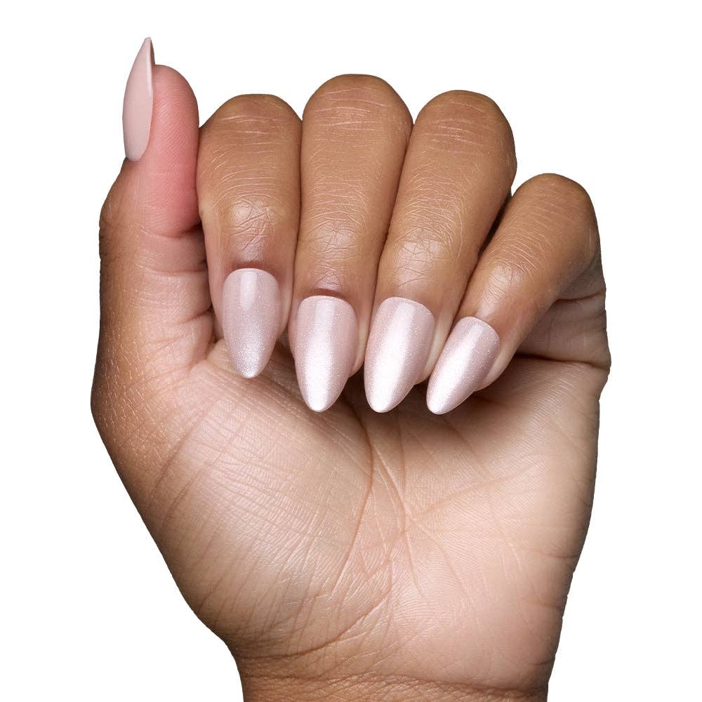 The Vow Press-On Nails | Short Almond | Nude Velvet Gloss