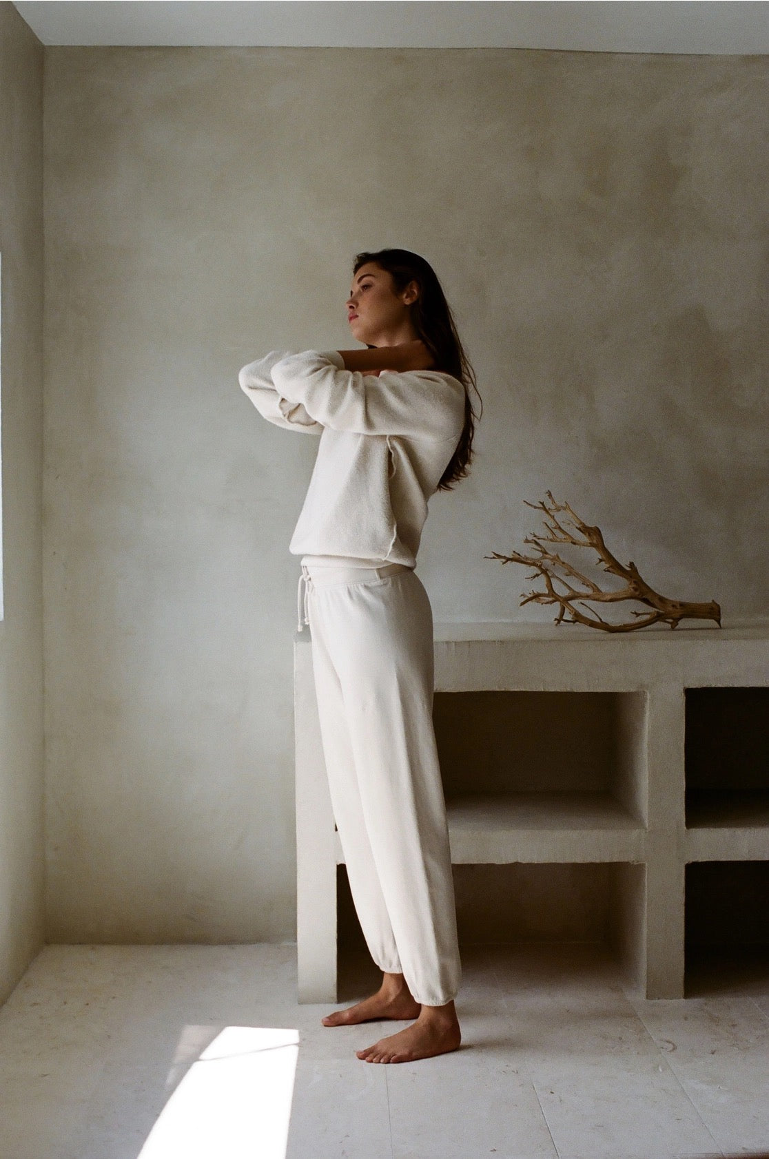 Knit Cotton Upside Down Garment Washed Pullover