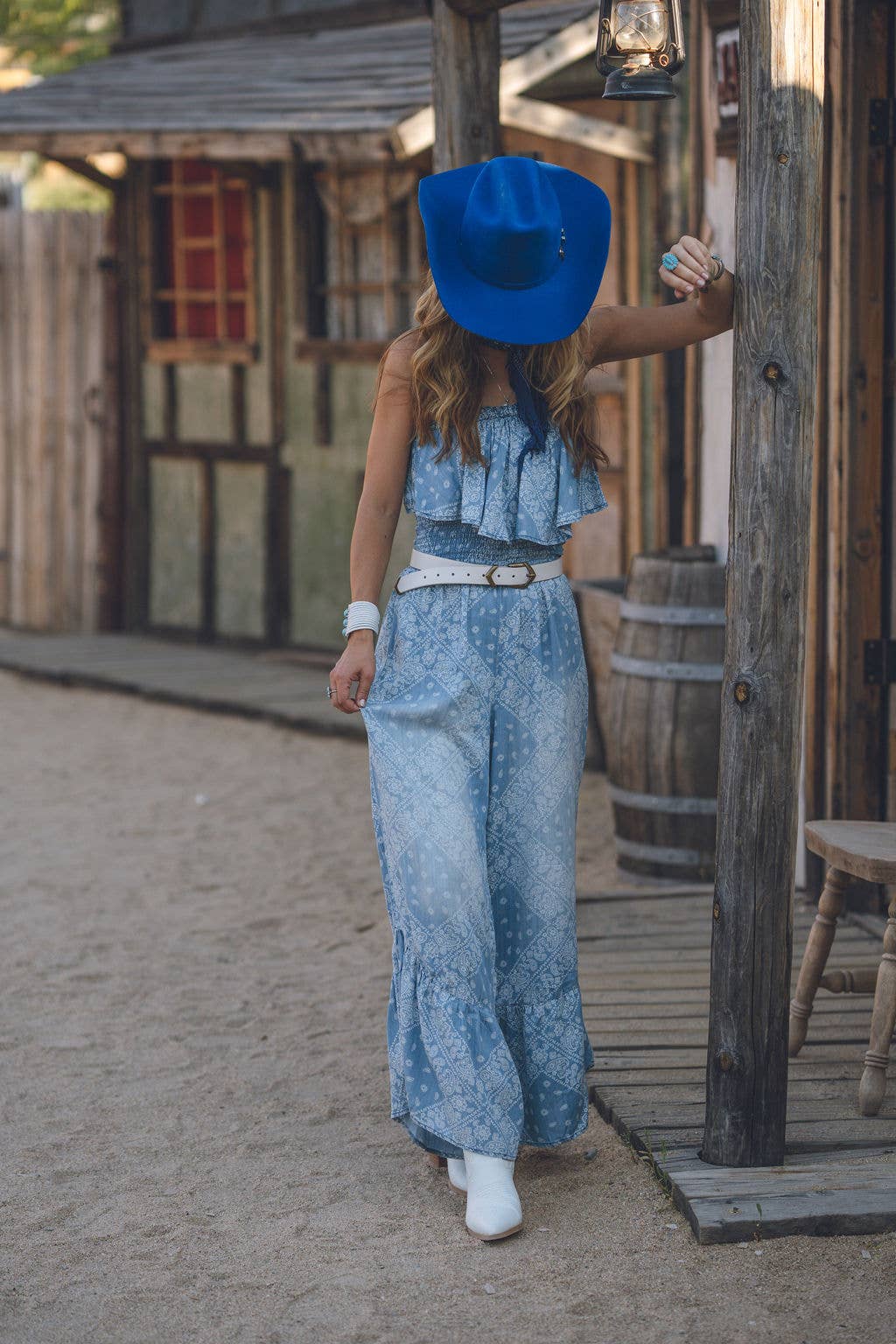 Boho Triangular Buckle Leather Belt Set