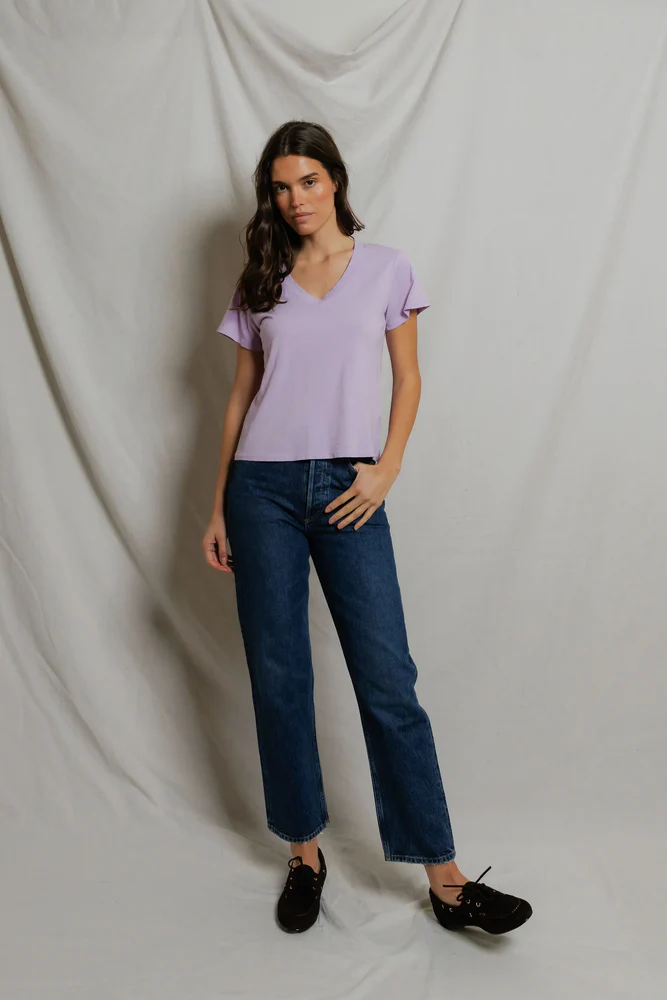 Hendrix Cotton Boxy V-Neck Tee