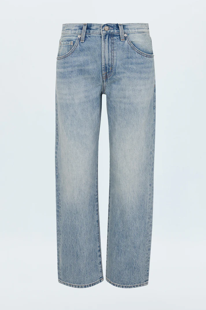 Lexi Mid Rise Bowed Straight Jean