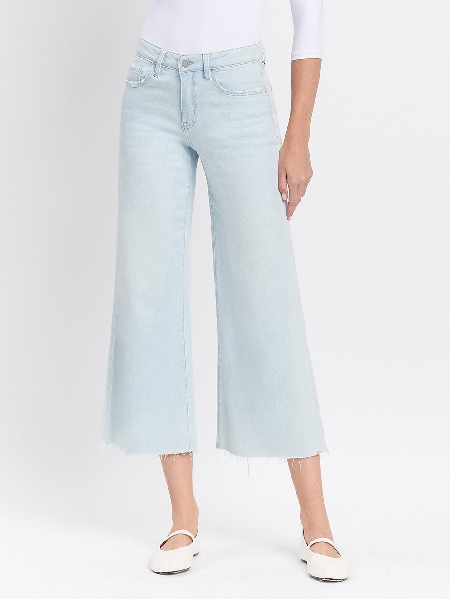 High Rise Crop Wide Leg Jeans