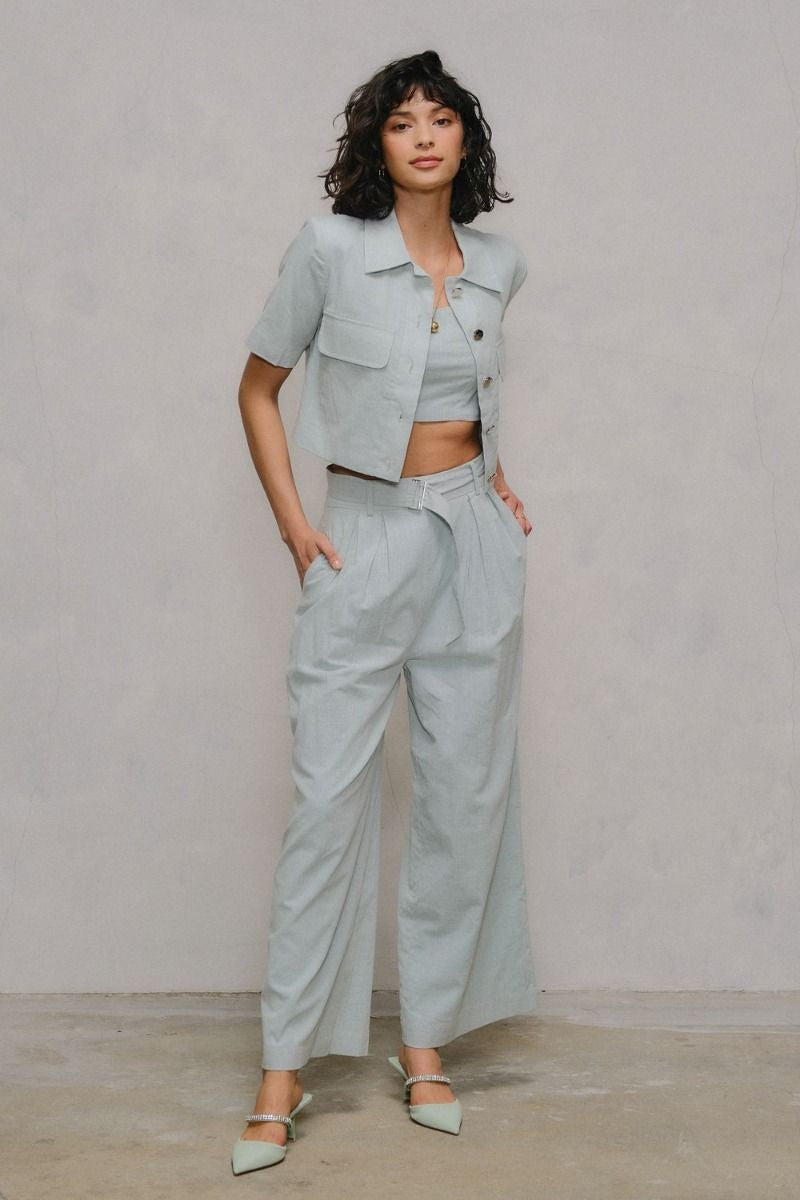 Final Sale - Wide Leg Belted Pants