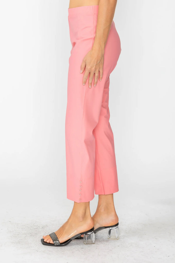 Final Sale - Button Hem Slim Crop Pants