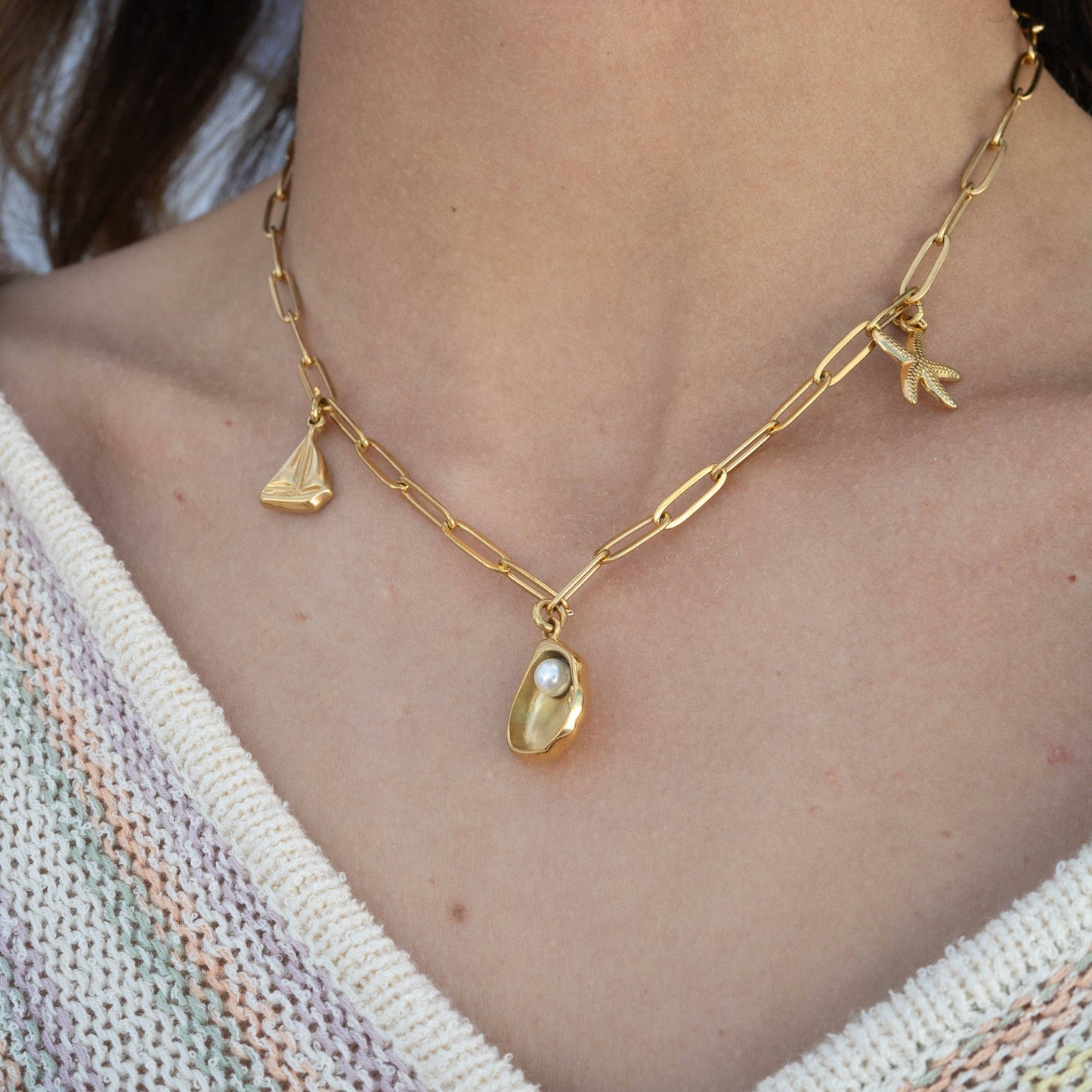 18K Gold PVD Stainless Steel Charm Connector