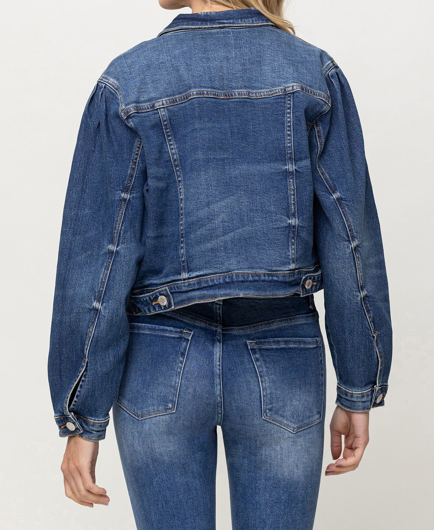 Balloon Sleeve Denim Jacket