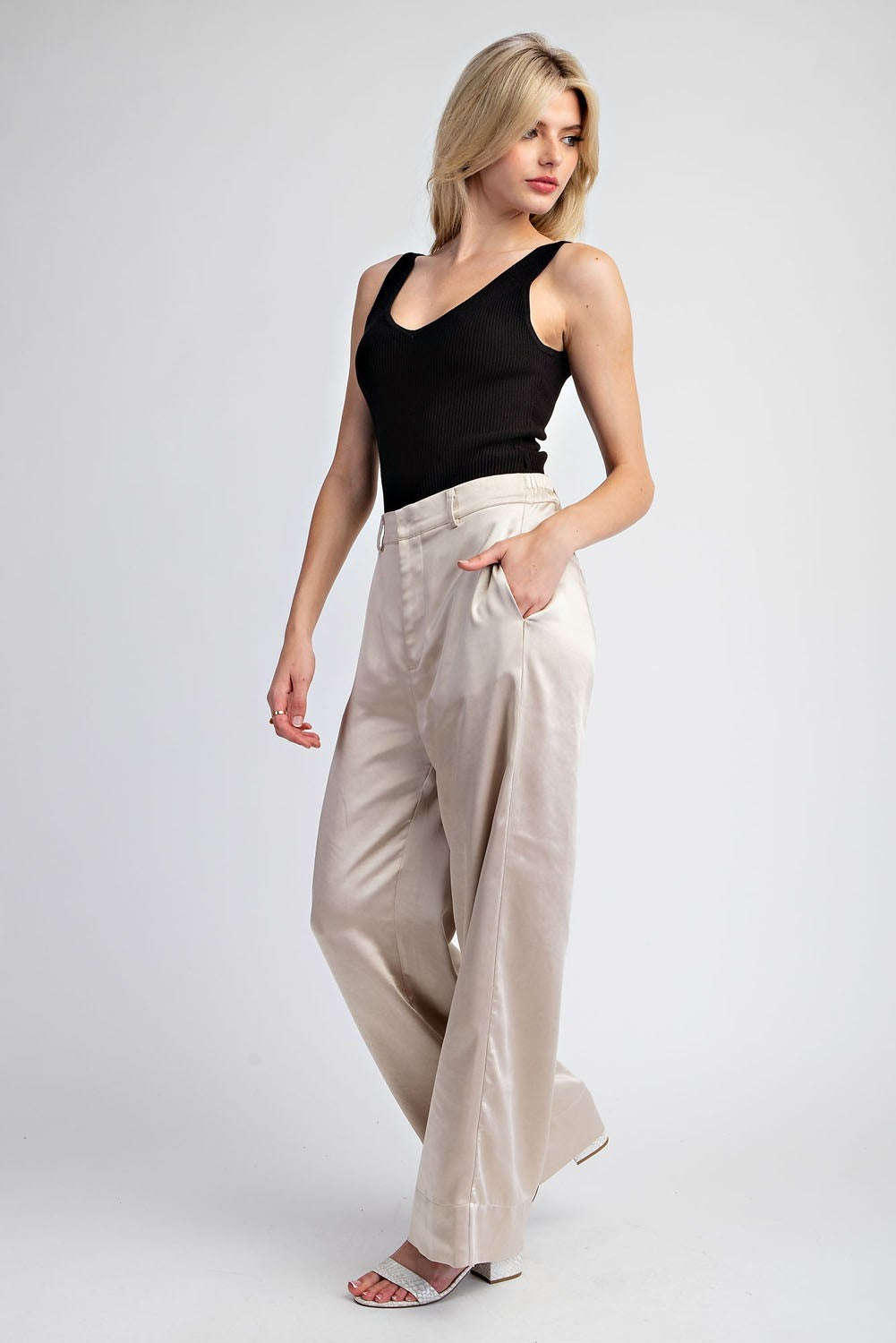Final Sale - Satin Straight Leg Pants