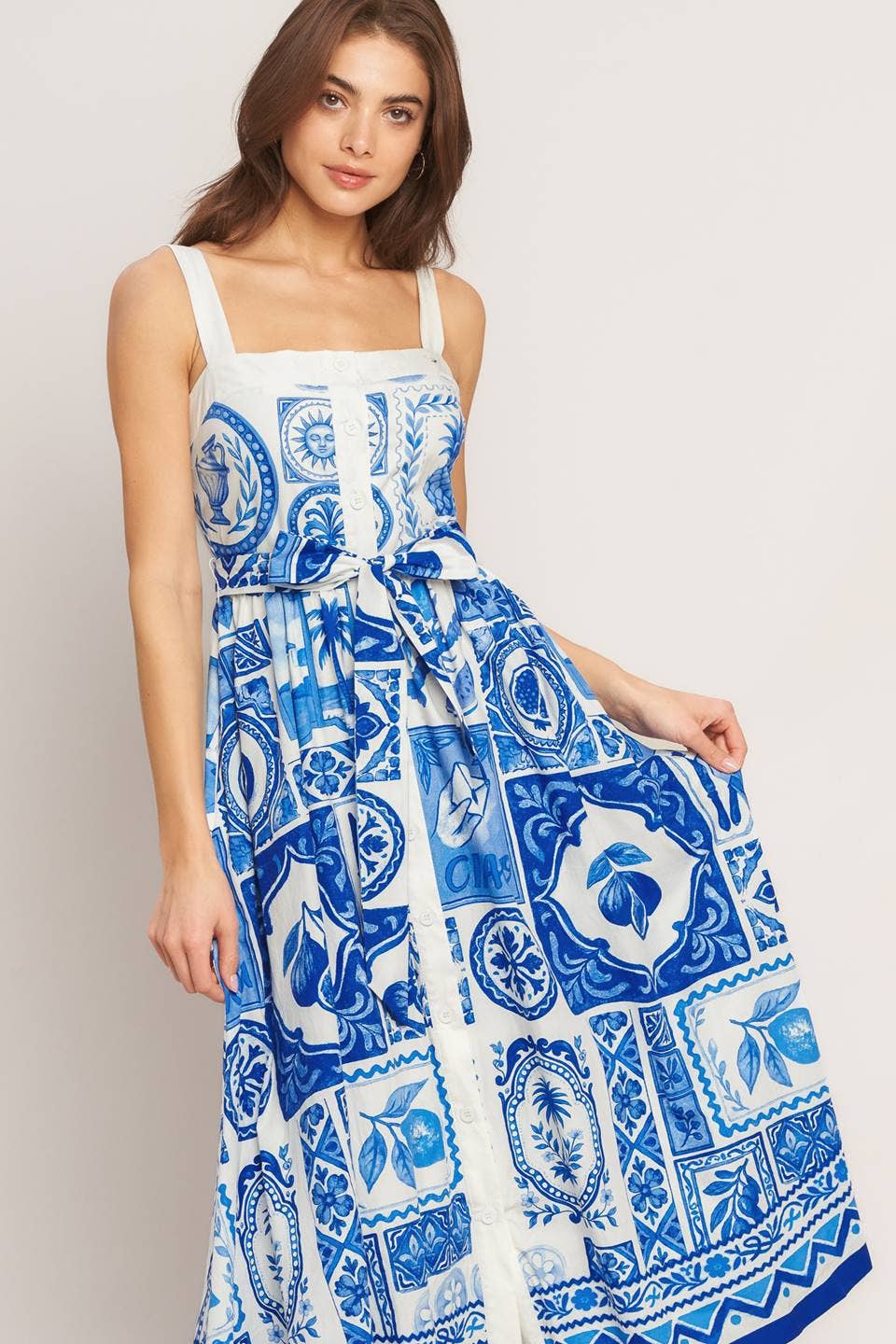 Printed Summer Pineapple Midi dress