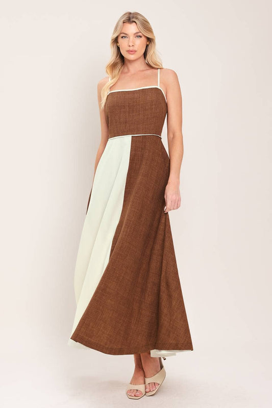 Color Blocked Midi Dress