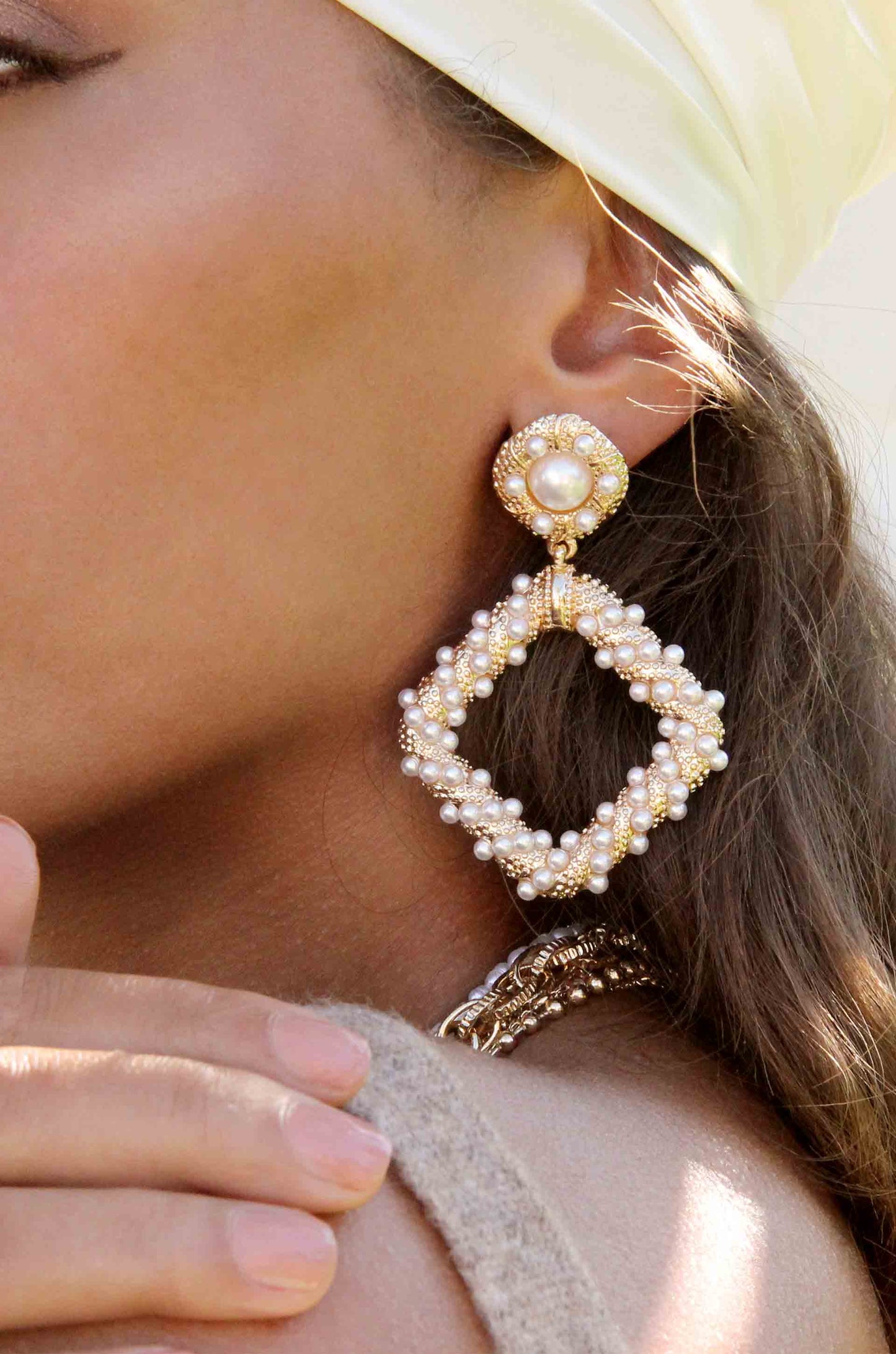 Ettika - Pearl Knocker 18k Gold Plated Earrings