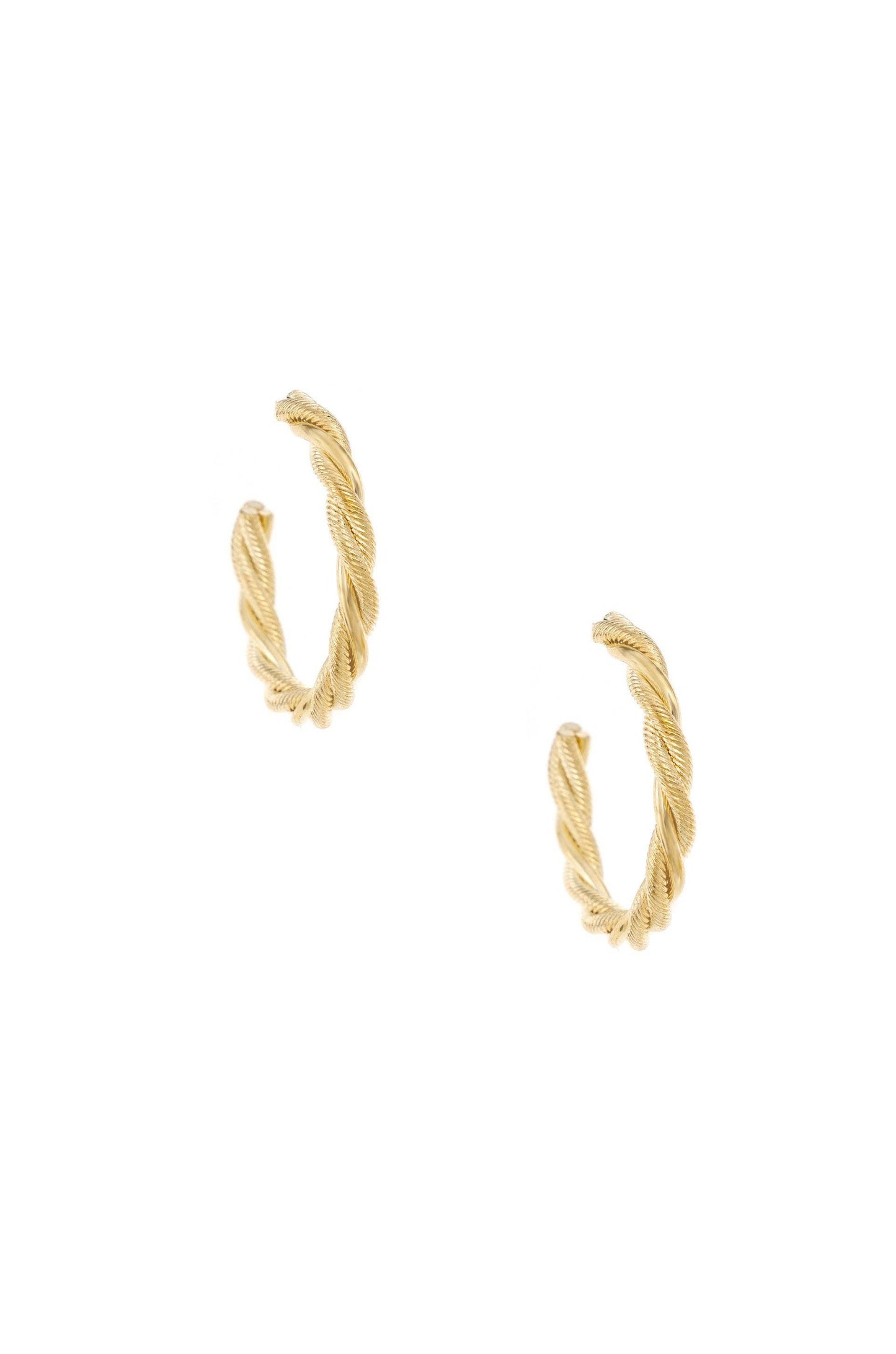 Ettika - Spun Strands 18k Gold Plated Hoop Earrings