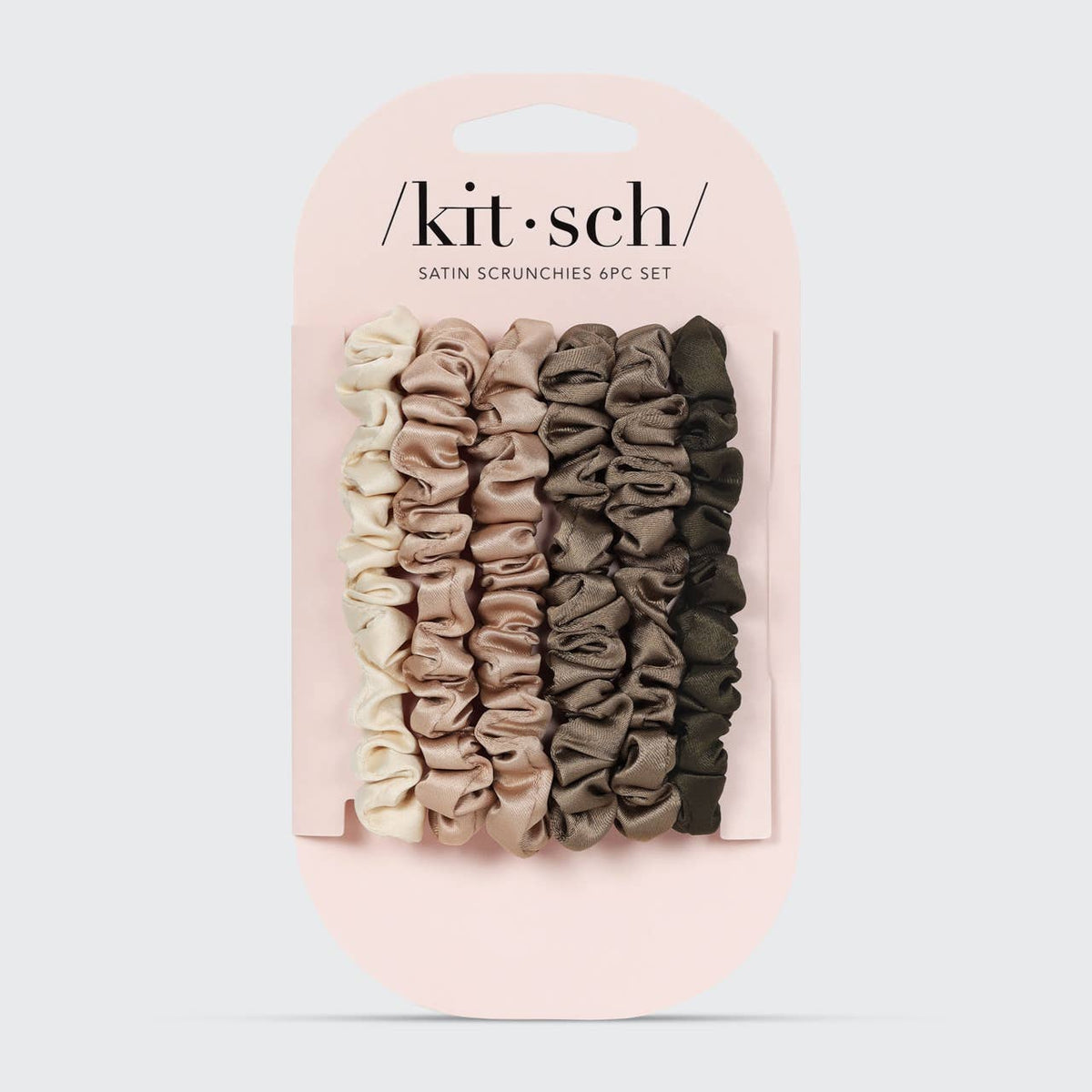 Ultra Petite Satin Scrunchie 6pc-Eucalyptus