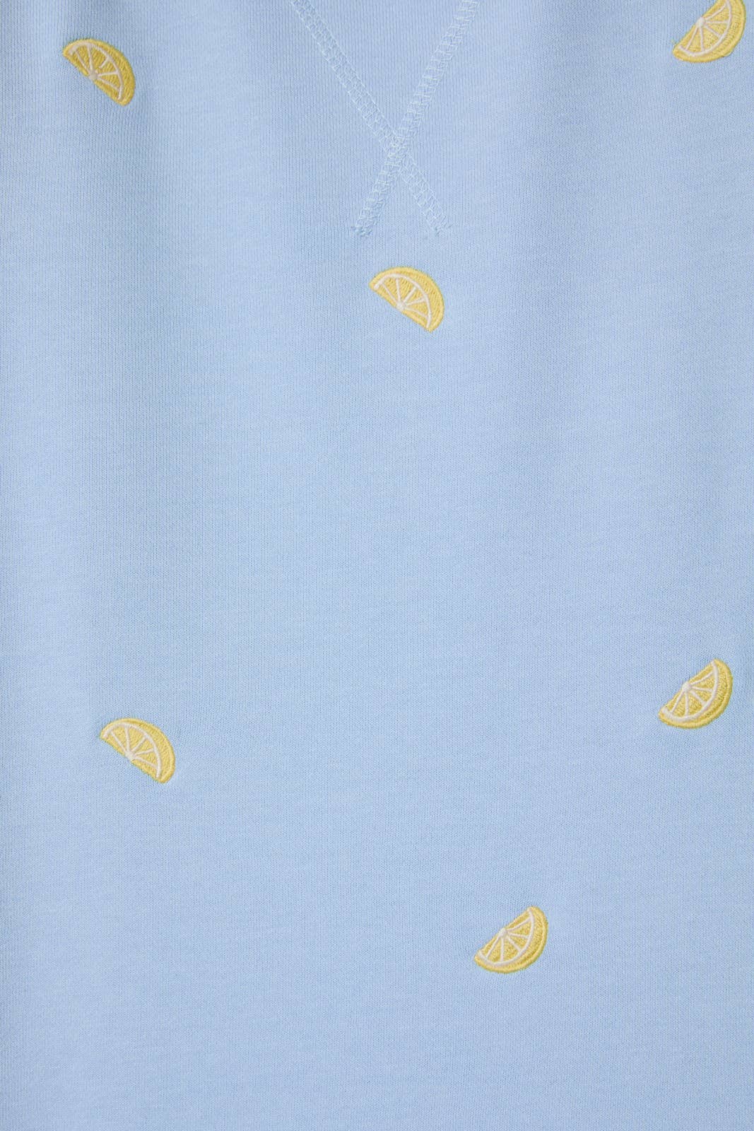 Mid Rise Lemon Embroidered Shorts
