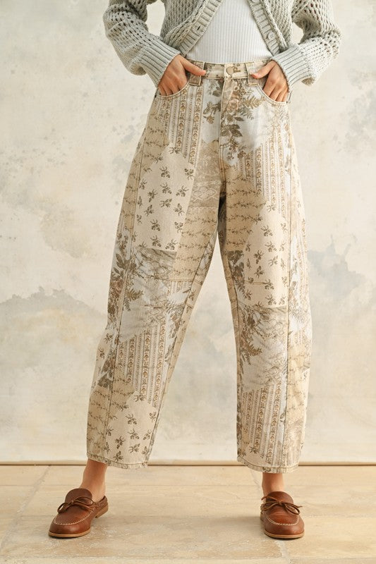Final Sale - Multi Printed Barrel Pants