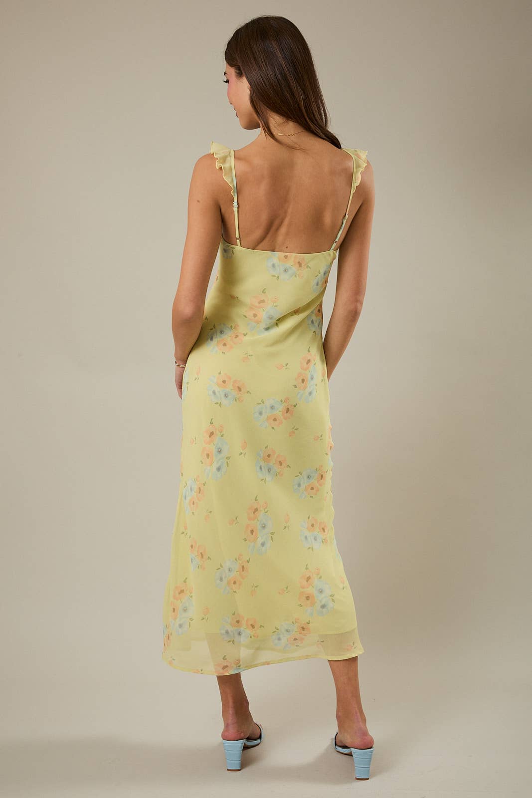 Sweetheart Neck Sleeveless Floral Print Maxi Dress