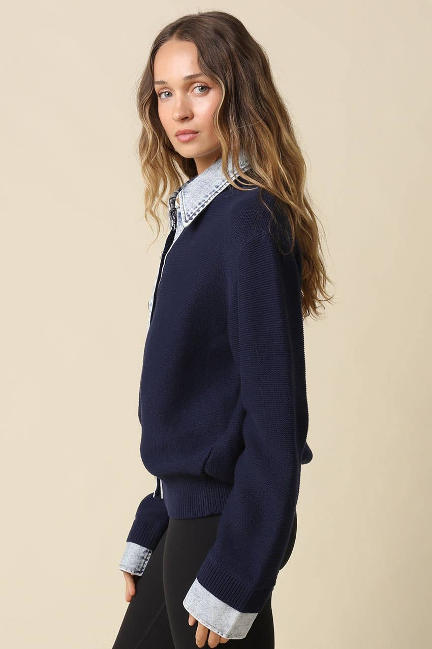 Dana Layered Look Knit Cardigan