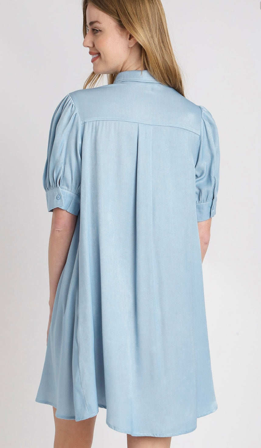 Final Sale - Tencel Collared Button Down Shirt Dress