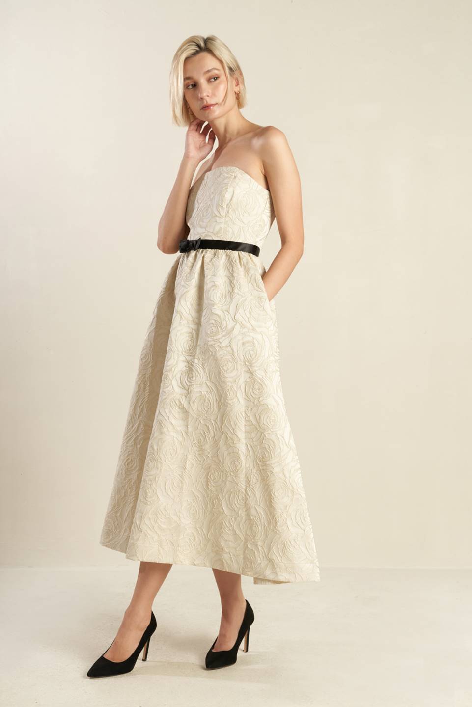 Final Sale - Textured Woven Midi Dress