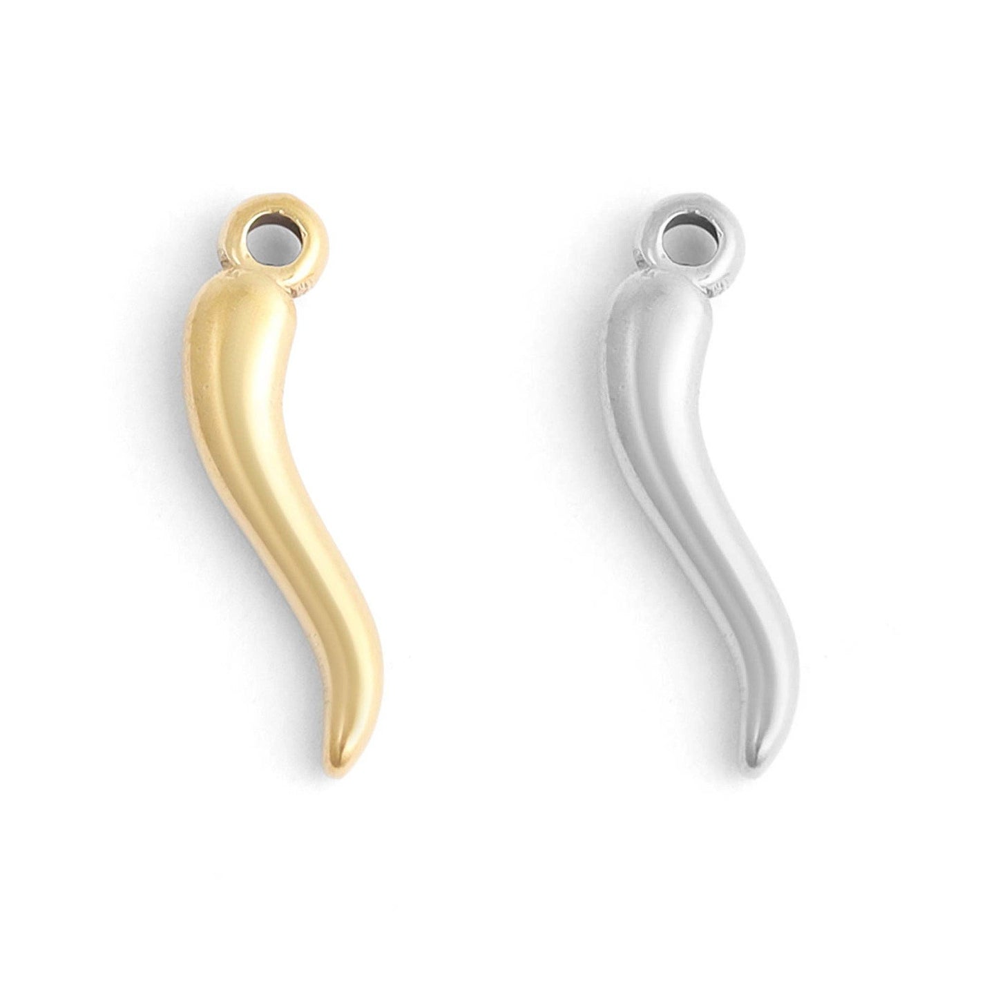 18K Gold PVD Stainless Steel Italian Horn Charm