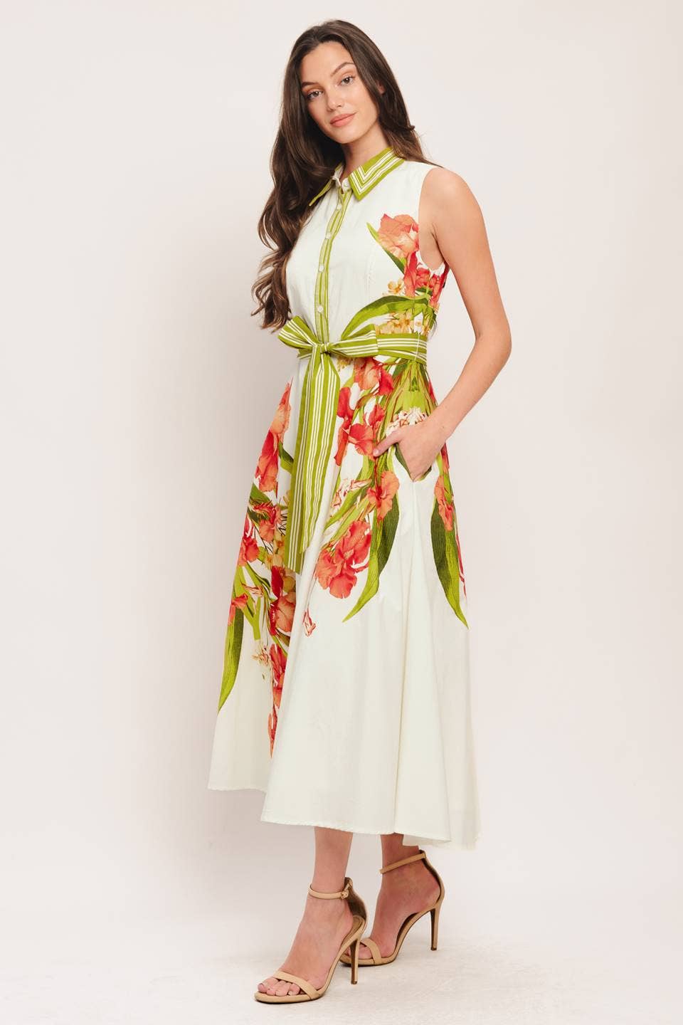Susan Printed Woven Midi Dress