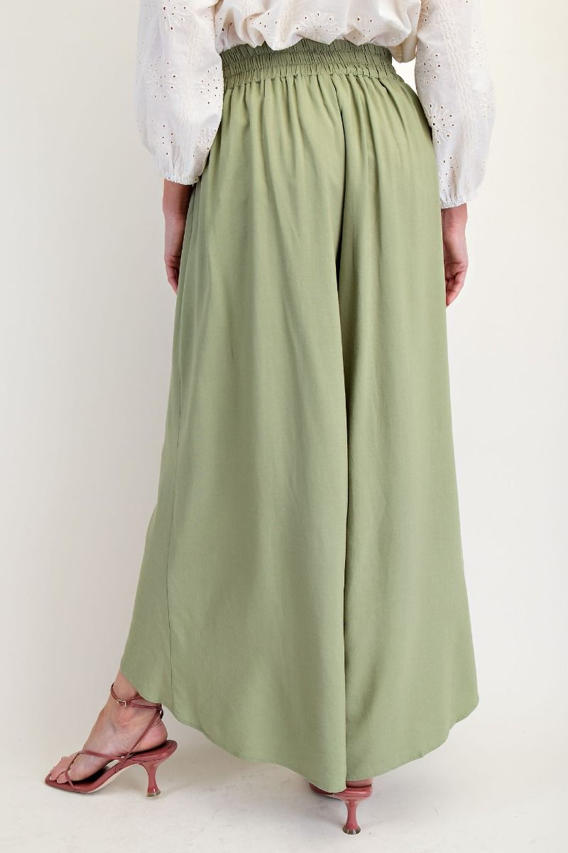 Final Sale - Poly Linen Tulip Long Pants