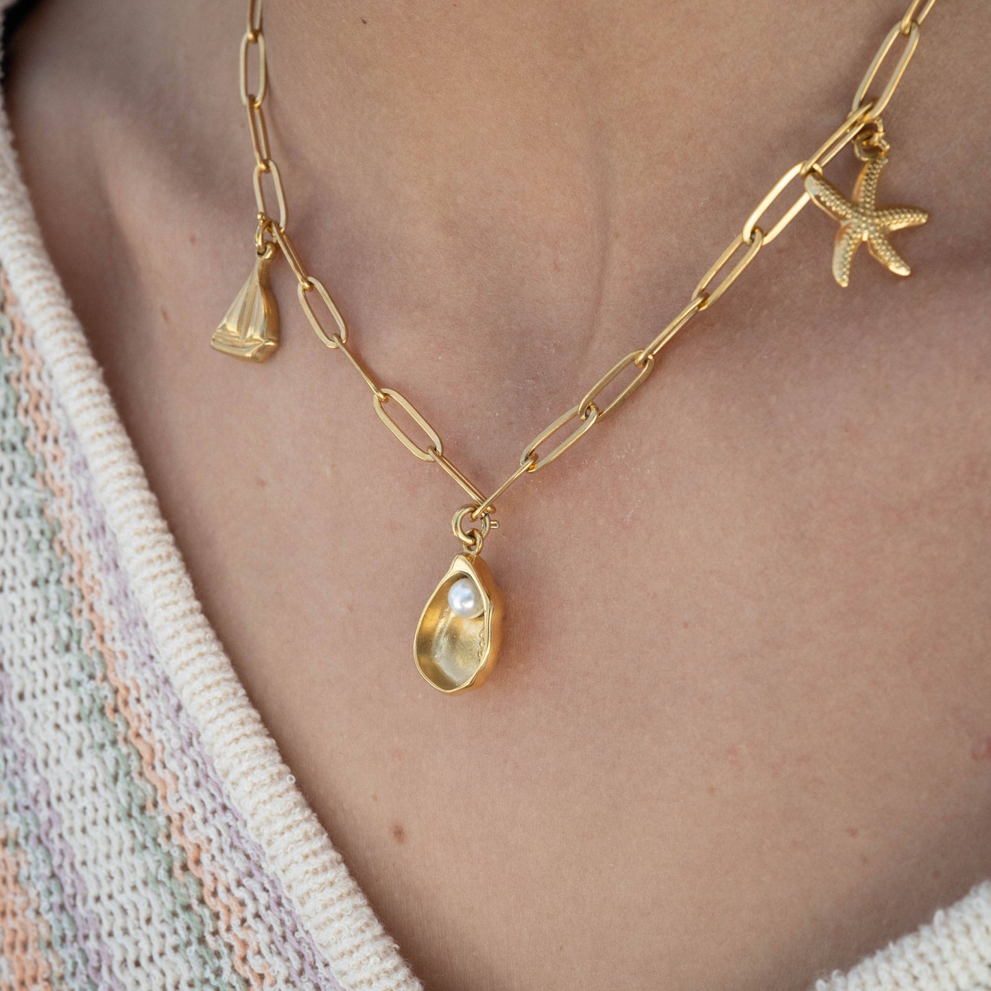 18K Gold PVD Stainless Steel Charm Connector