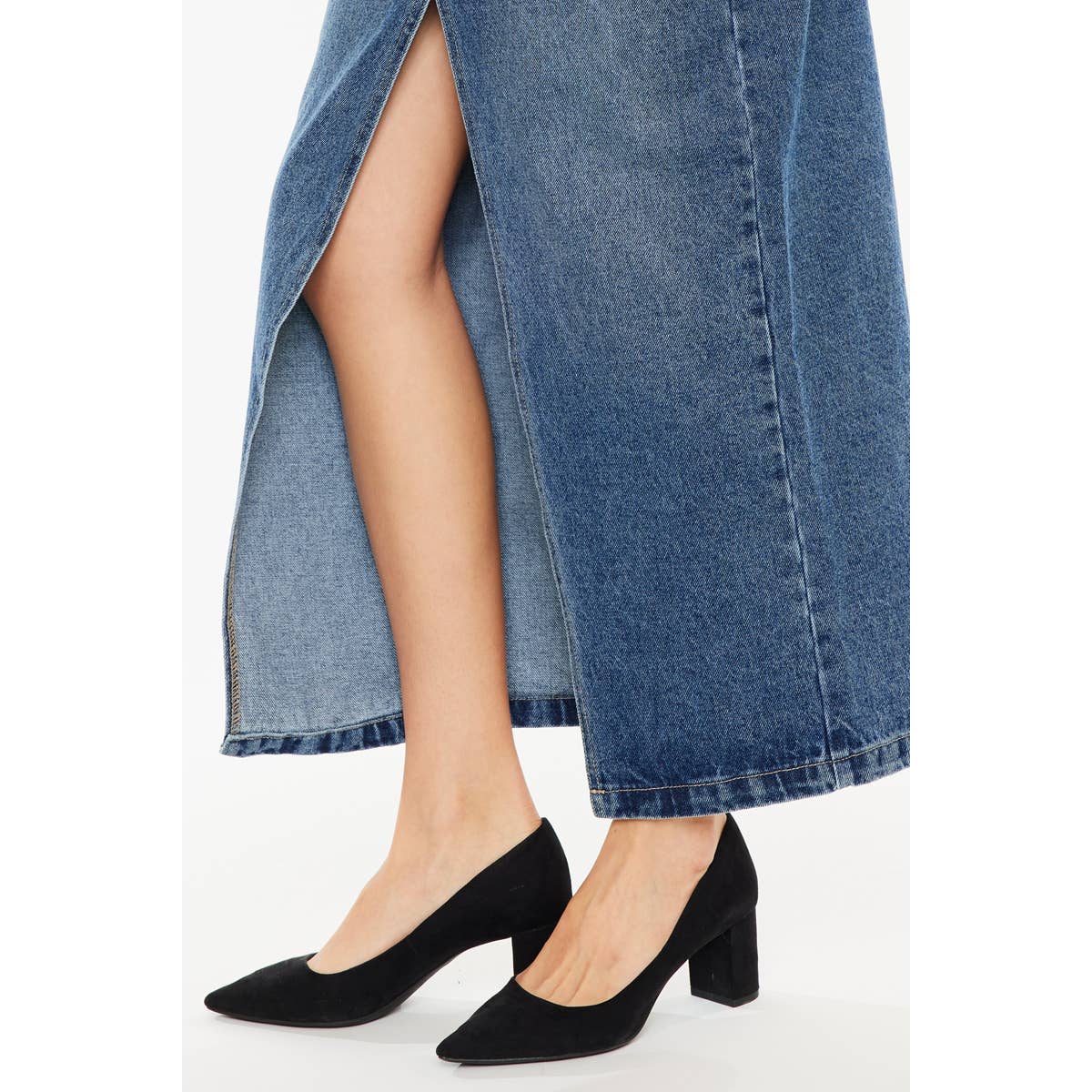 Final Sale - Denim MAXI Skirt Medium Wash
