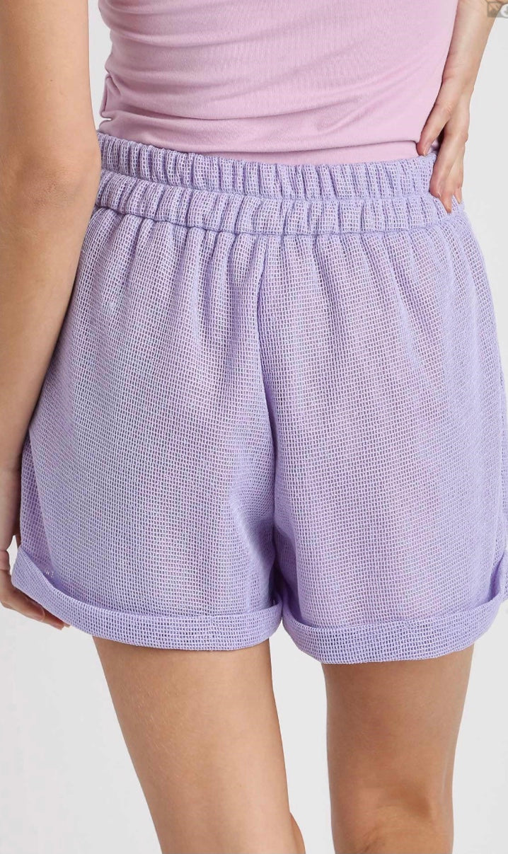 Final Sale - Trouser Buttons Garment Hook Mesh Shorts