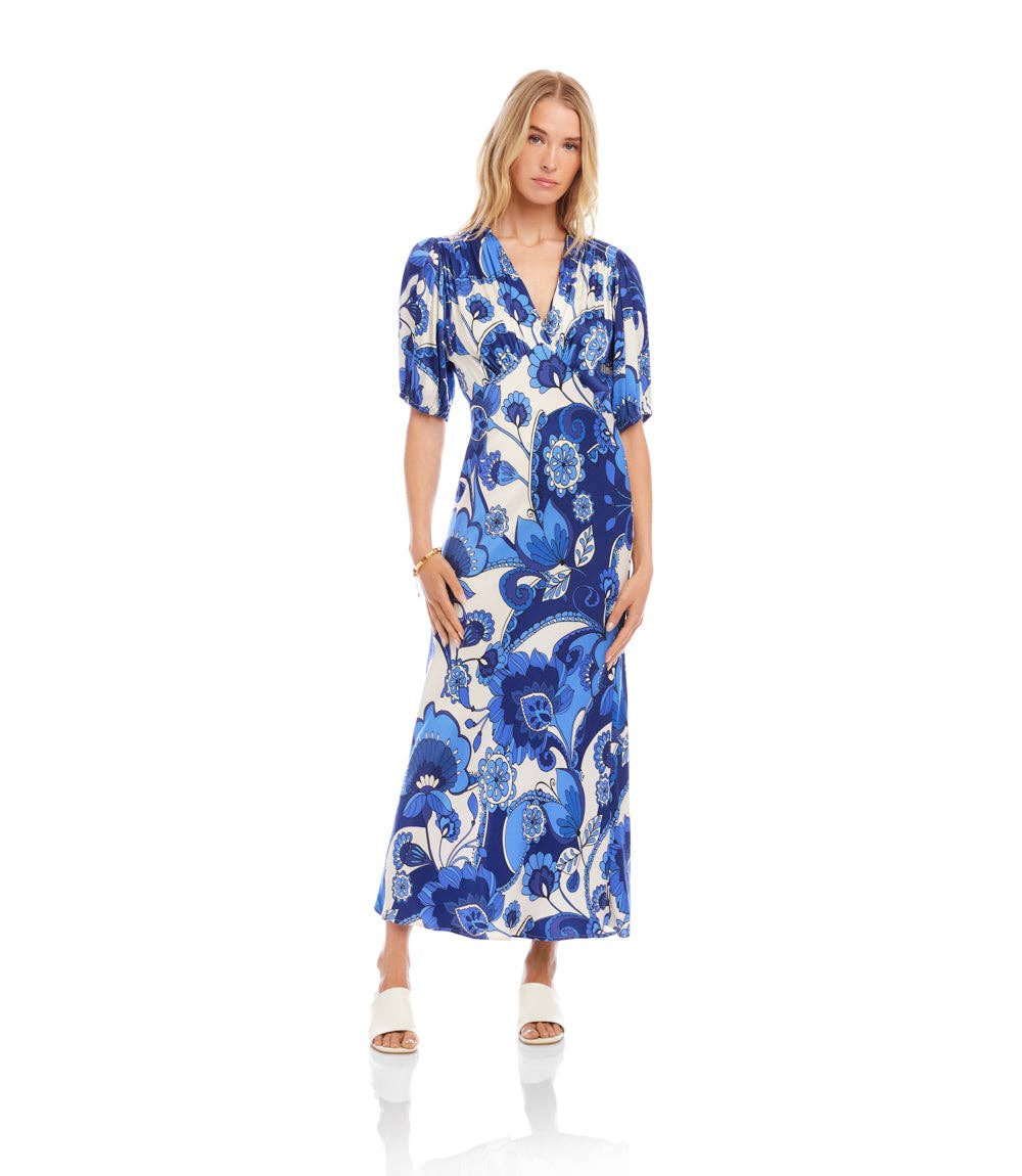 Puff Sleeve Bias Dress