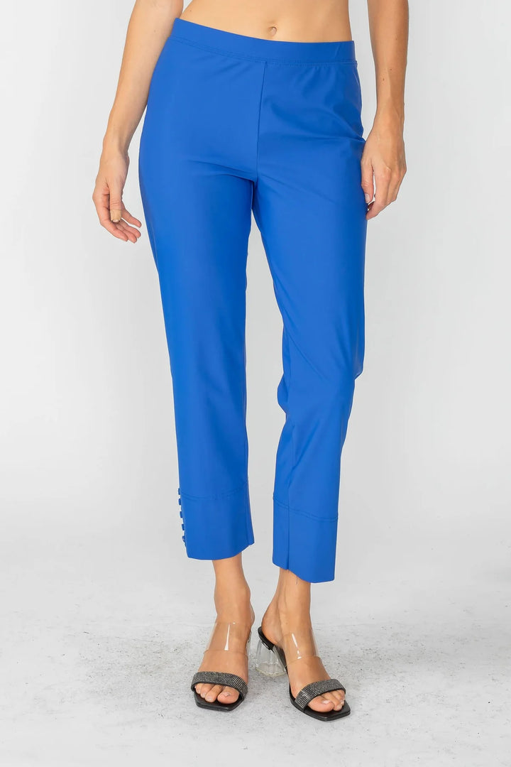 Final Sale - Button Hem Slim Crop Pants