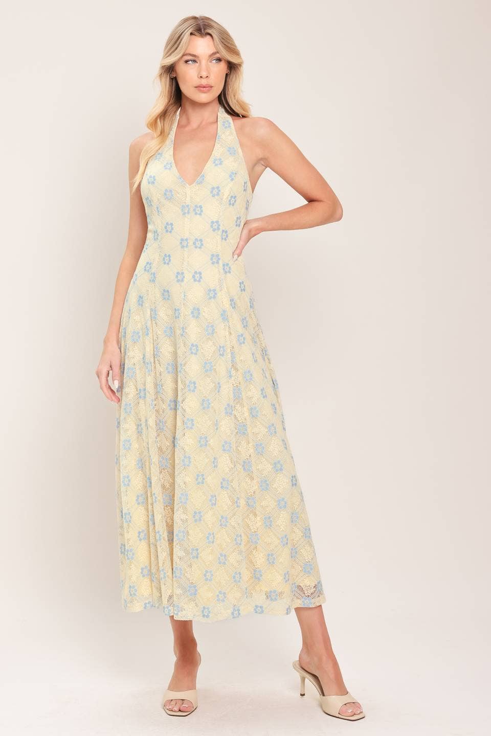 Amy Woven Lace Midi Dress