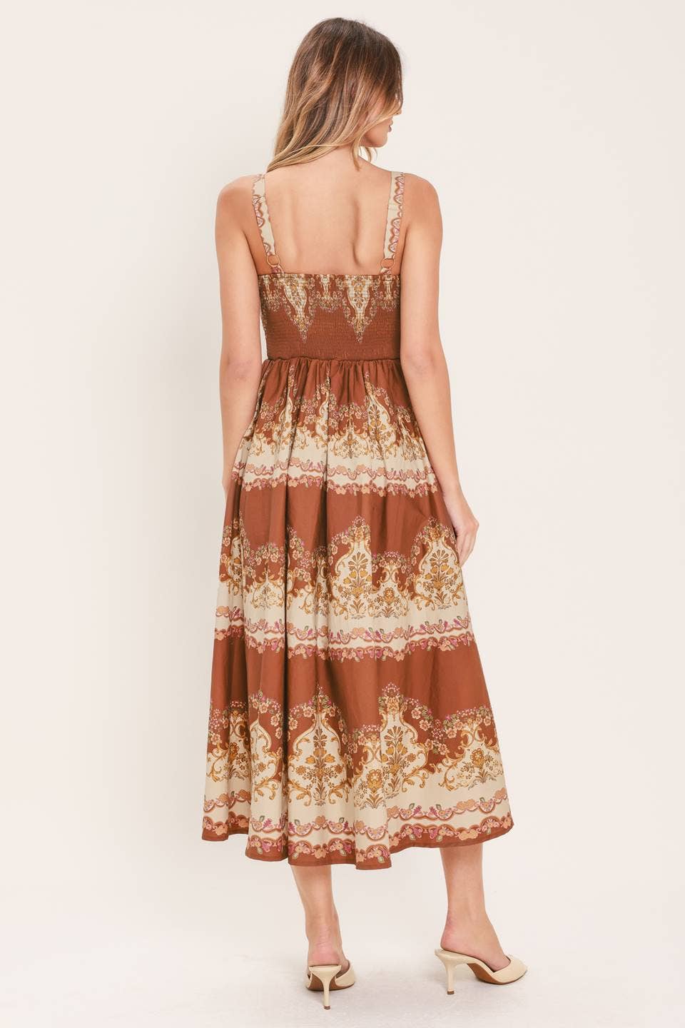 Printed Woven Midi Dress