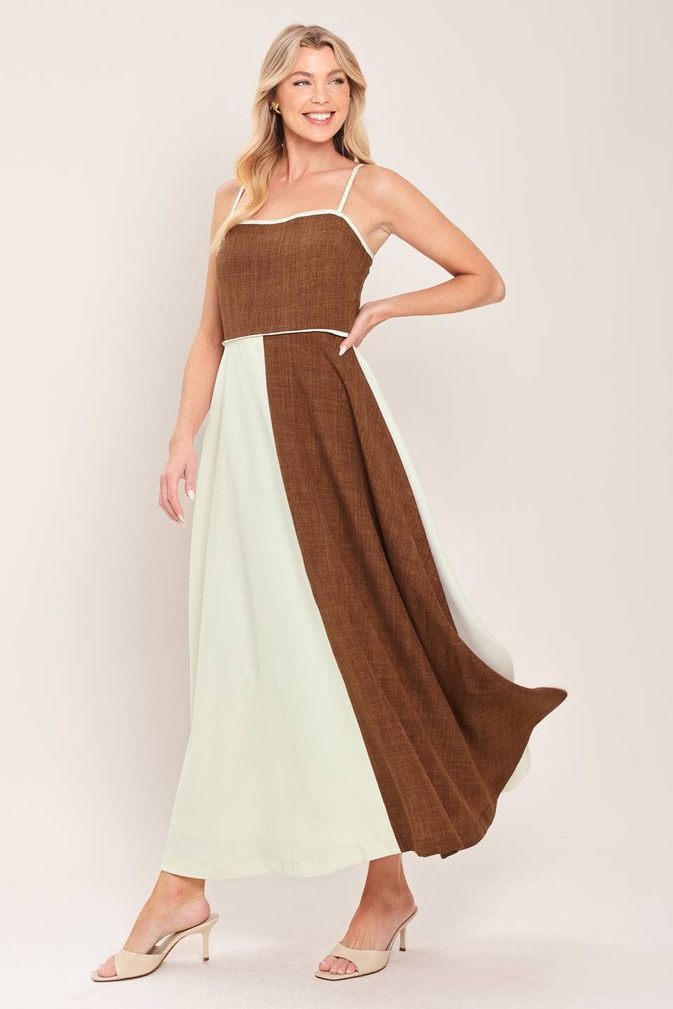 Color Blocked Midi Dress