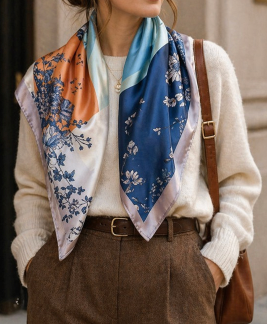 Botanical Color Block Scarf