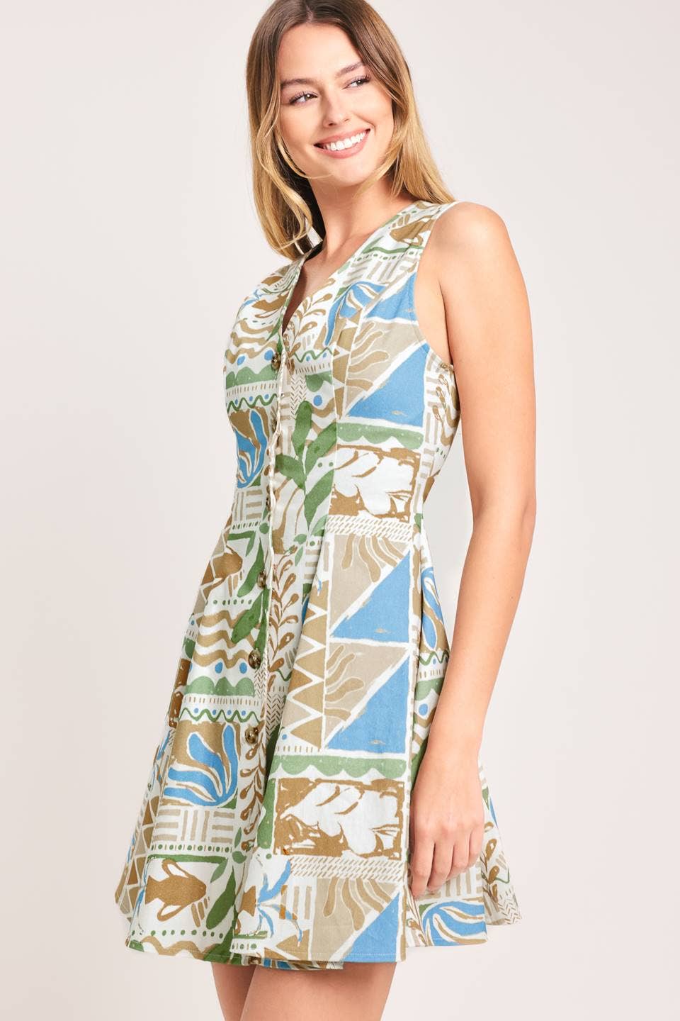 Sand & Sea Woven Button Front Dress