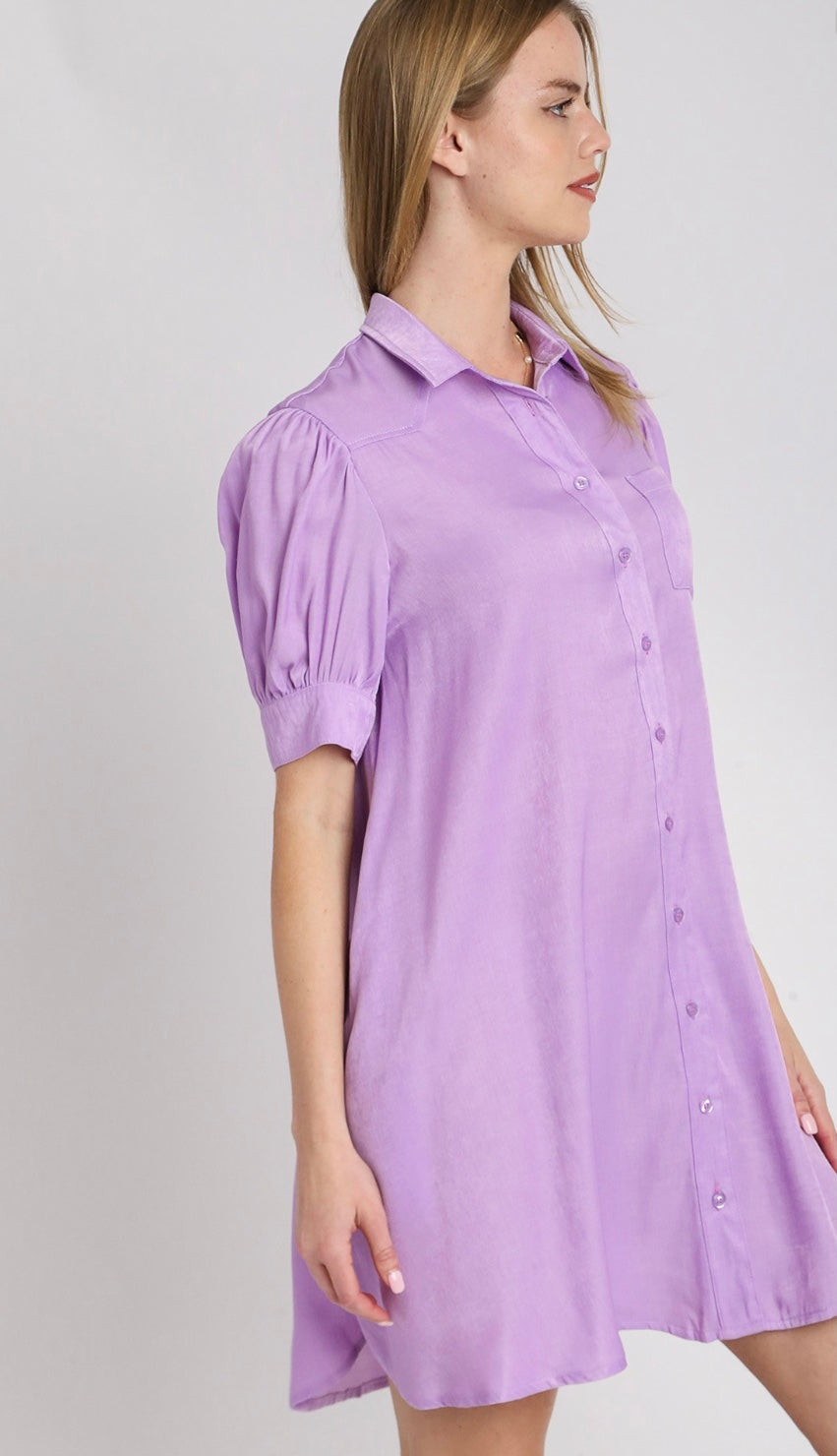 Final Sale - Tencel Collared Button Down Shirt Dress
