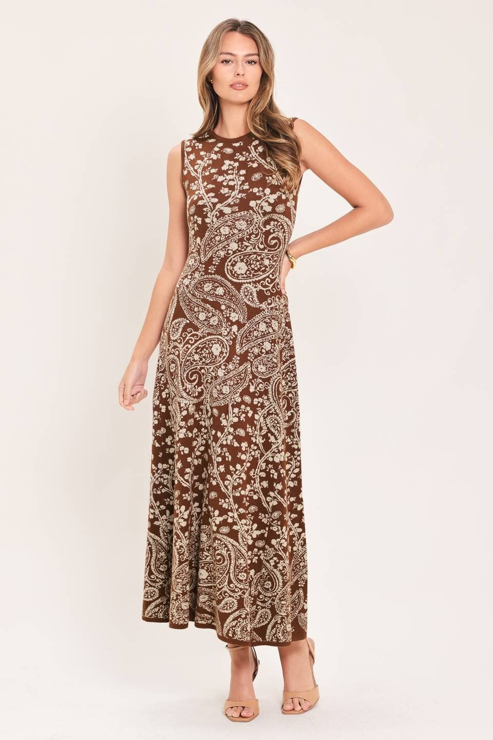 Cocoa Paisley Maxi Dress
