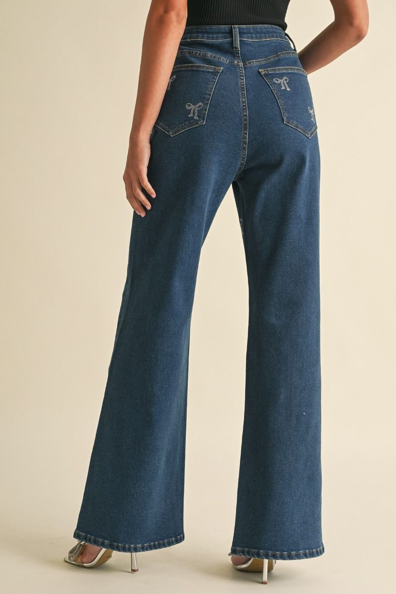 Final Sale - Bow Denim Pants