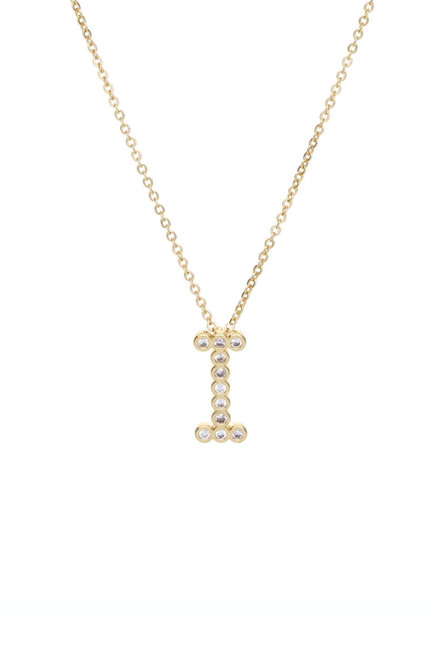 Ettika - Simple Crystal Initial 18k Gold Plated Necklace