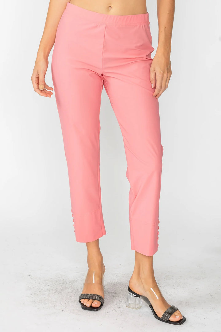 Final Sale - Button Hem Slim Crop Pants
