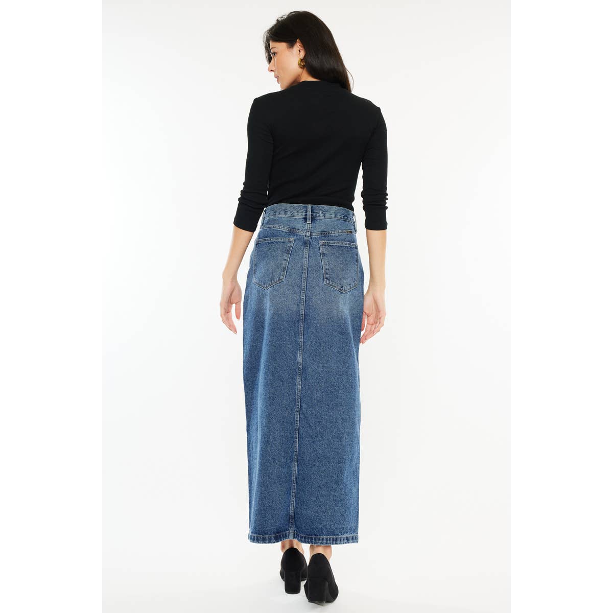 Final Sale - Denim MAXI Skirt Medium Wash