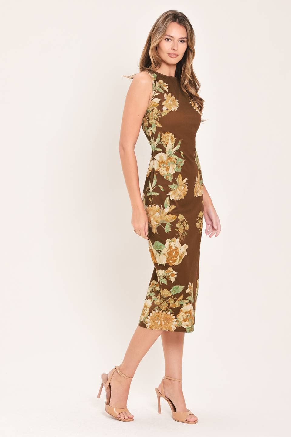 Autumn Romance Floral Midi Dress