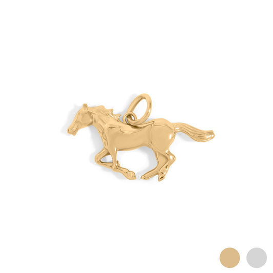 18K Gold PVD Stainless Steel Western Horse Charm