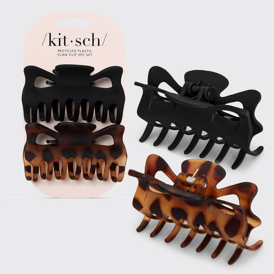 Large Claw Clip 2pc - Black & Tort