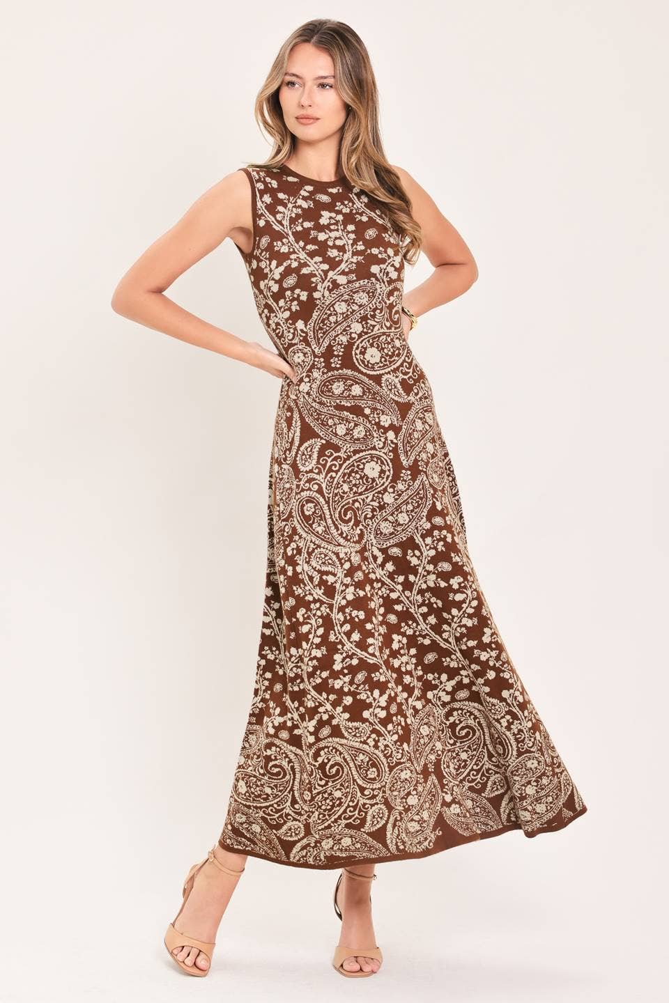 Cocoa Paisley Maxi Dress