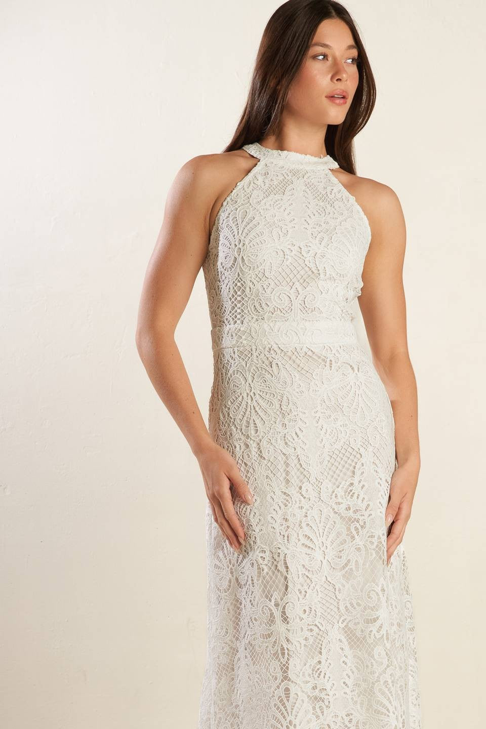 Final Sale - Woven Lace Midi Dress