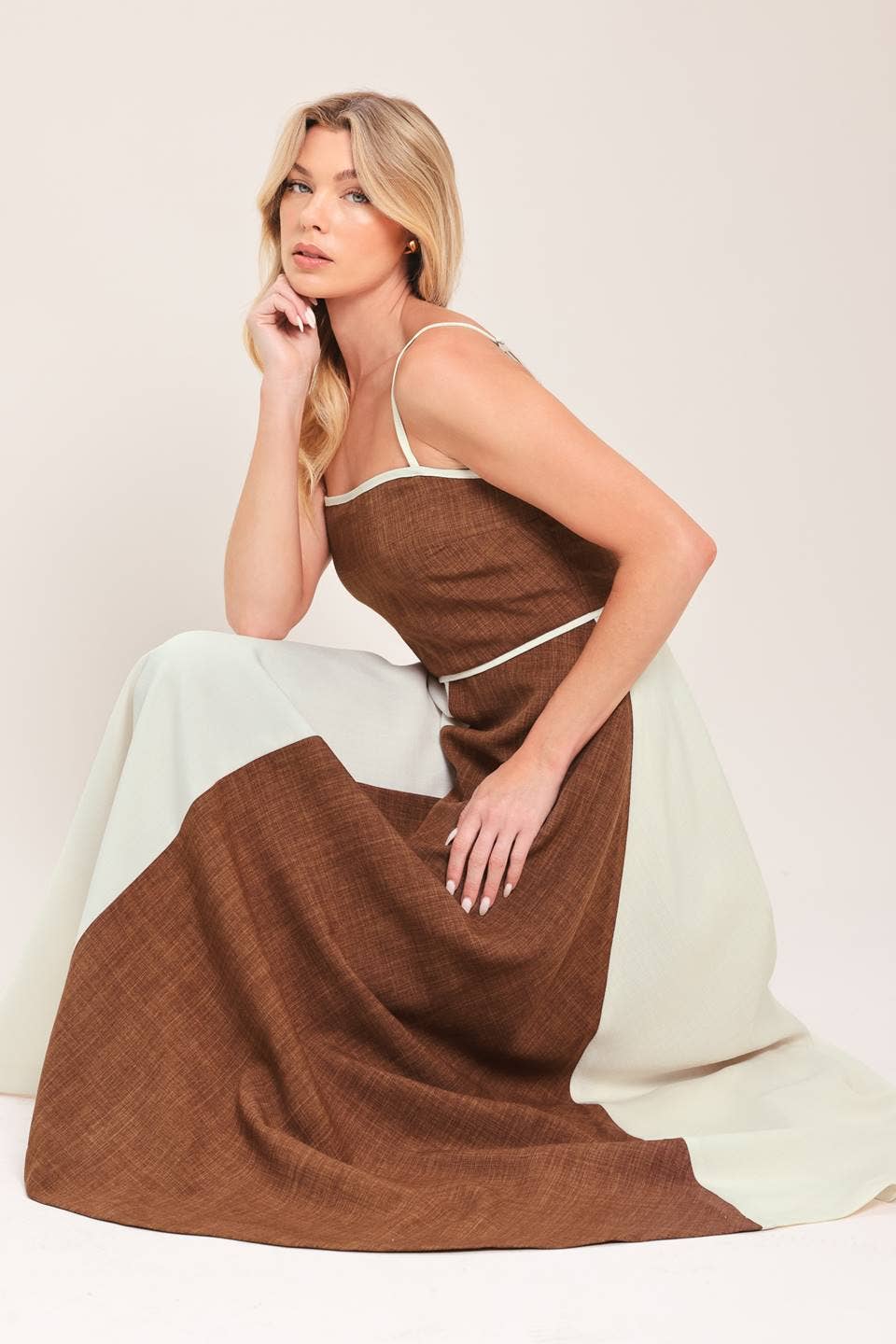 Color Blocked Midi Dress
