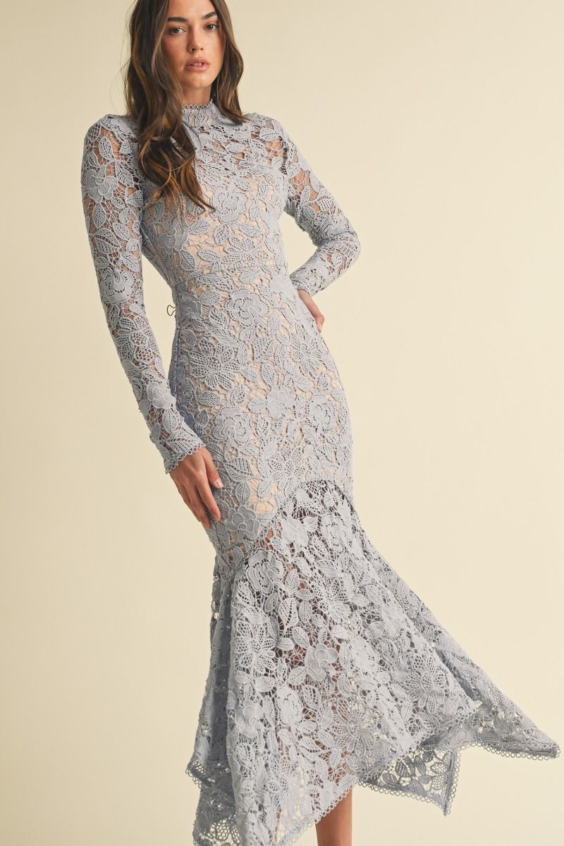 Final Sale - Floral Lace Midi Dress